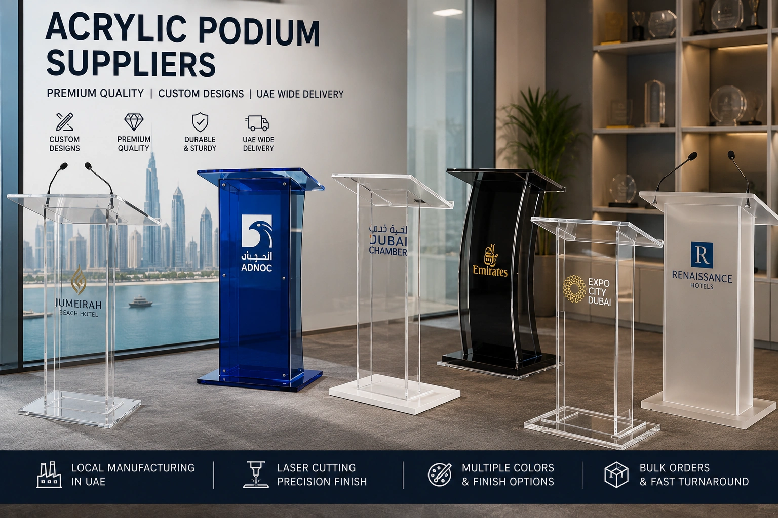 Acrylic Podium Suppliers in Dubai | What to Check Before Buying